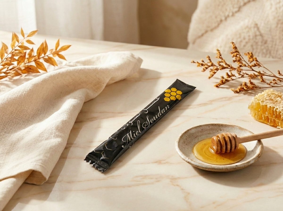 Dose unitaire de miel brut et rare du Soudan pour l apitherapie Orianza Selection