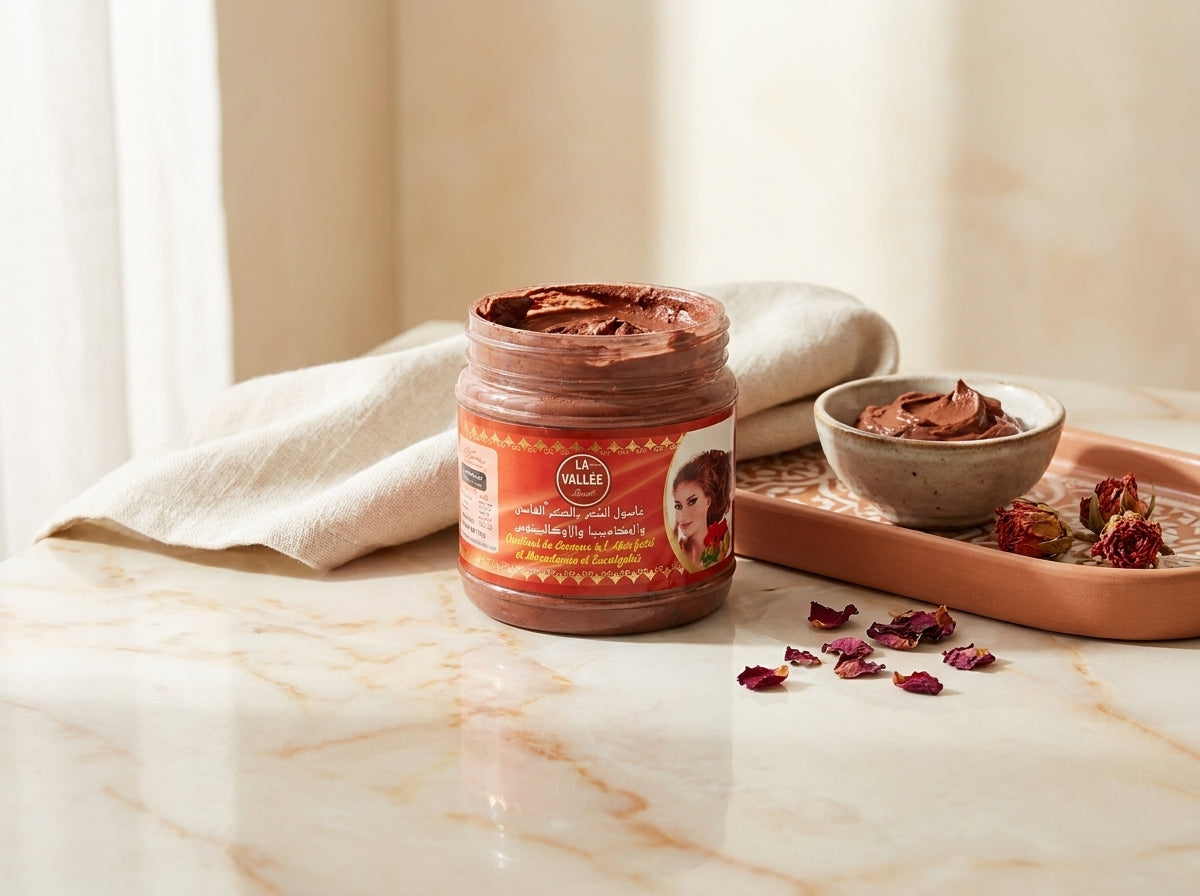 Soin traditionnel du hammam revisite a la creme de ghassoul purifiante et rose Orianza
