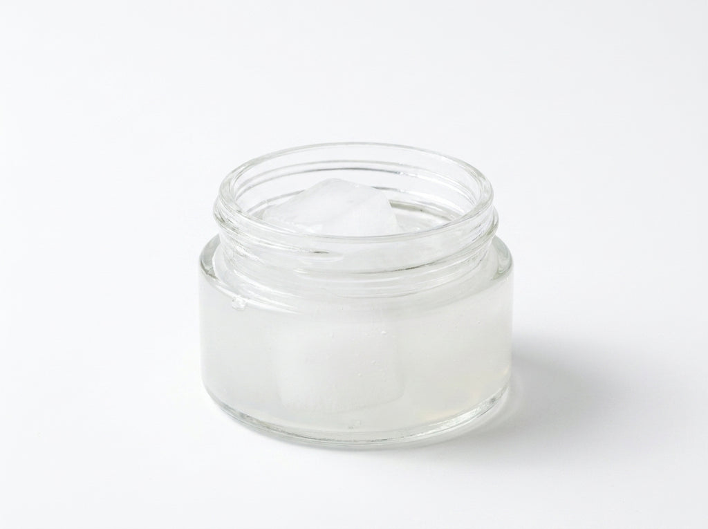 Gros plan sur les ingrédients actifs de collagène et d'acide glycolique entourant le gel cicatrisant Orianza.