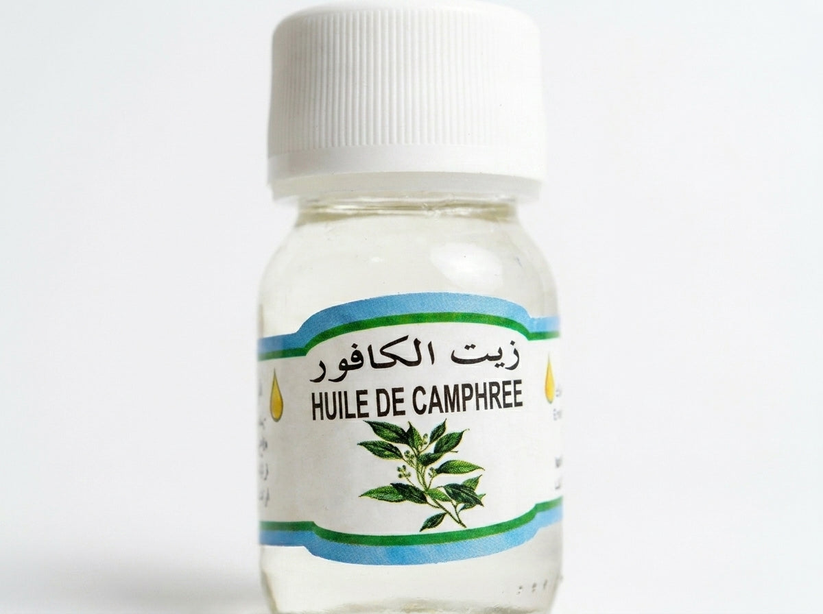 Flacon d'Huile de Camphre Cinnamomum Orianza Selection, soin décontractant musculaire et purifiant épidermique.
