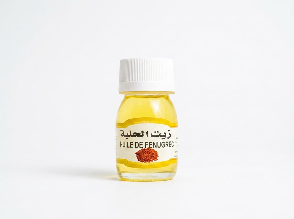 Flacon d'Huile de Fenugrec Pure du Maroc Orianza Selection, soin végétal galbant pour le corps et la poitrine.