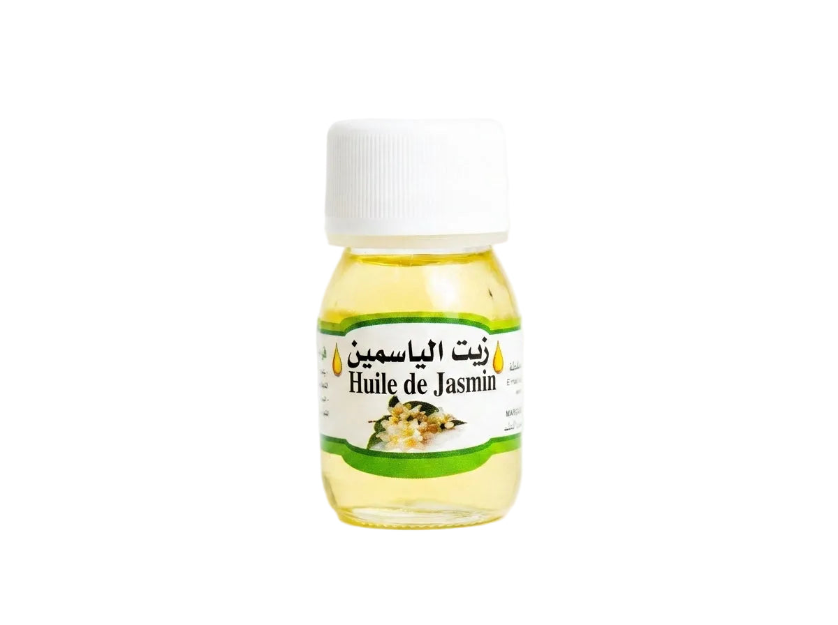 Flacon d'Huile de Jasmin Orianza Selection, soin végétal satiné pour le corps et fragrance florale envoûtante.