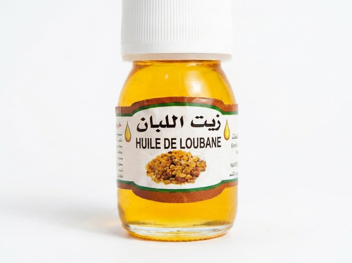 Flacon d'Huile de Louban Encens Orianza Selection, le soin végétal raffermissant et sérum anti-âge liftant.