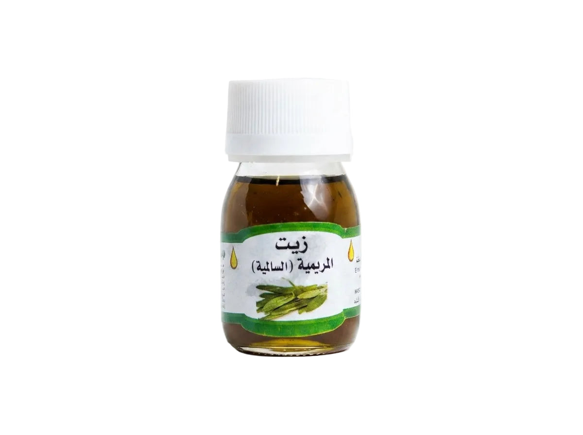 Flacon d'Huile de Sauge Salamiya Orianza Selection, soin végétal antioxydant, régulateur de sébum et anti-âge.