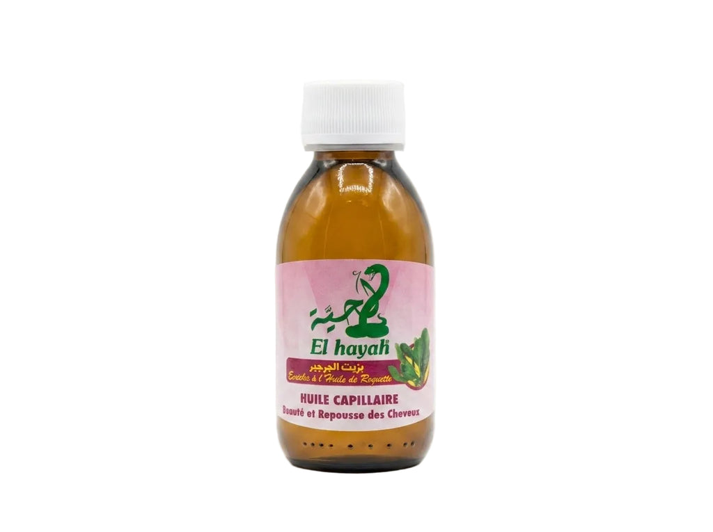 Flacon d'Huile de Serpent Al Hayah Orianza Selection, un élixir de lissage et de revitalisation capillaire.
