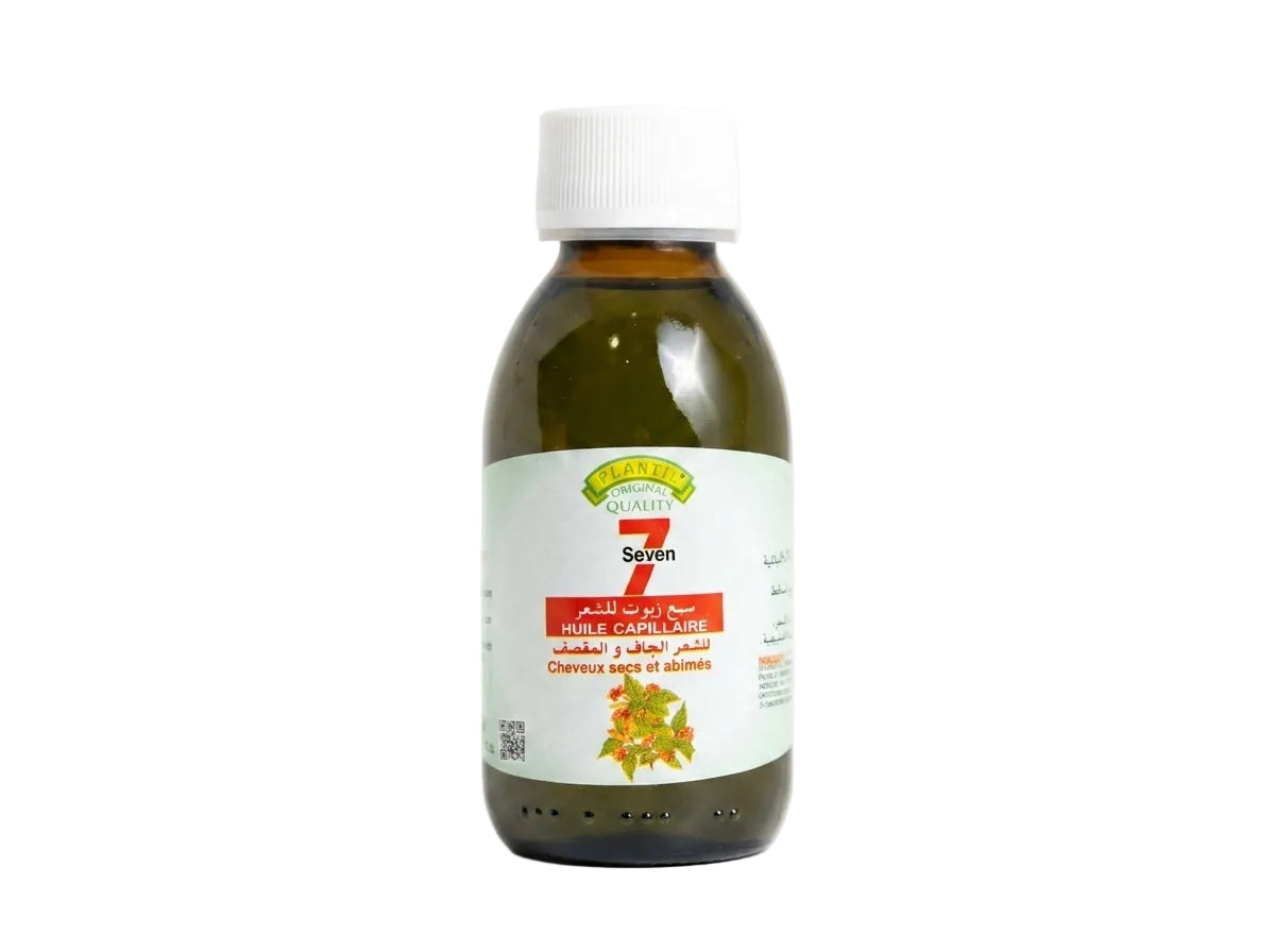 Flacon d'Huile Capillaire aux 7 Huiles (Seven) Orianza Selection, un sérum synergique anti-chute de 100ml.