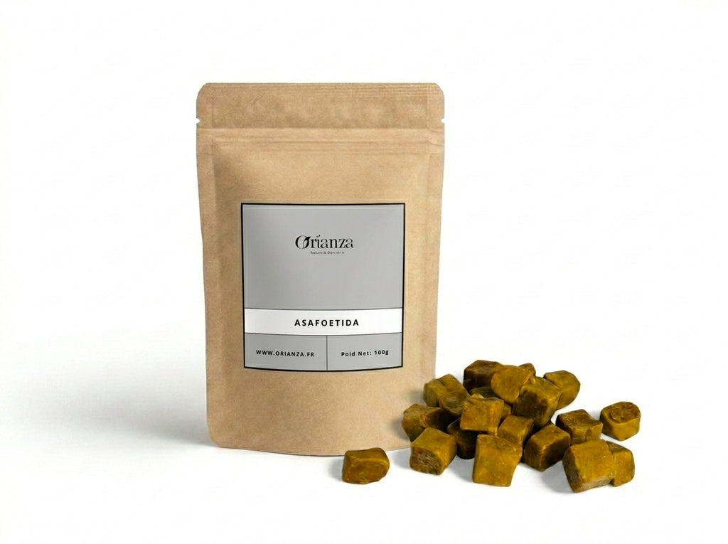 Sachet d'apothicaire en kraft d'Asafoetida Résine Pure Hantit Orianza Selection, gomme naturelle pour digestion difficile.