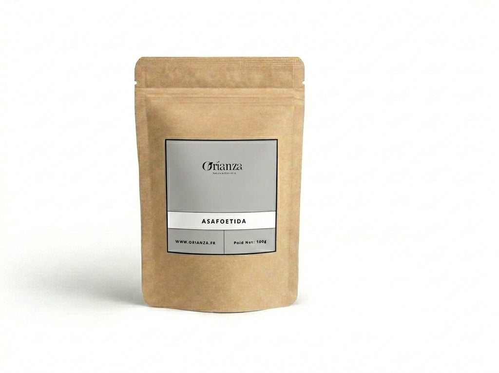 Rituel de fumigation énergétique avec des larmes de résine d'asafoetida brûlant sur un charbon ardent pour purifier la maison.