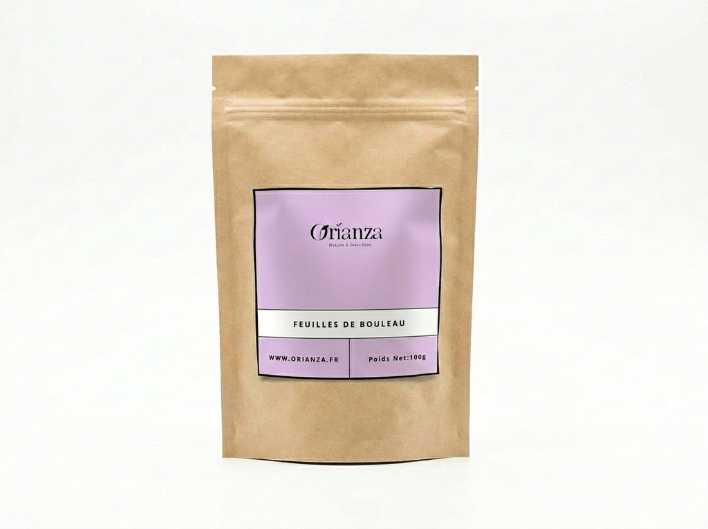Sachet d'apothicaire en kraft de Feuilles de Bouleau Orianza Selection, tisane pure de qualité herboristerie pour le drainage rénal.