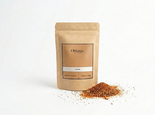 Sachet d'Épices Cajun Orianza Selection, poudre aromatique traditionnelle de Louisiane pour grillades.