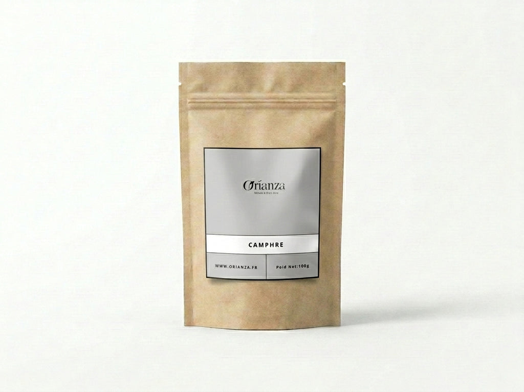 Sachet kraft de Boules de Camphre Pur Orianza Selection, protection naturelle anti-mites pour armoires et tiroirs.