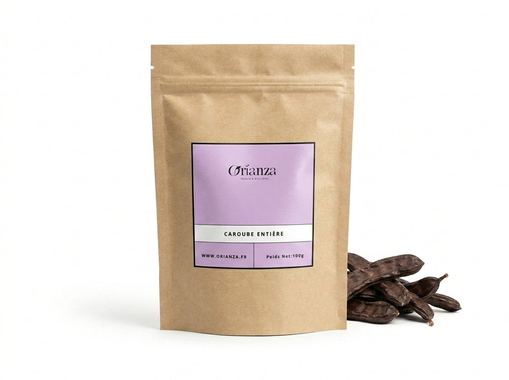 Sachet d'apothicaire en kraft de Gousses de Caroube Entières Orianza Selection, Kharroub pur pour digestion et transit.
