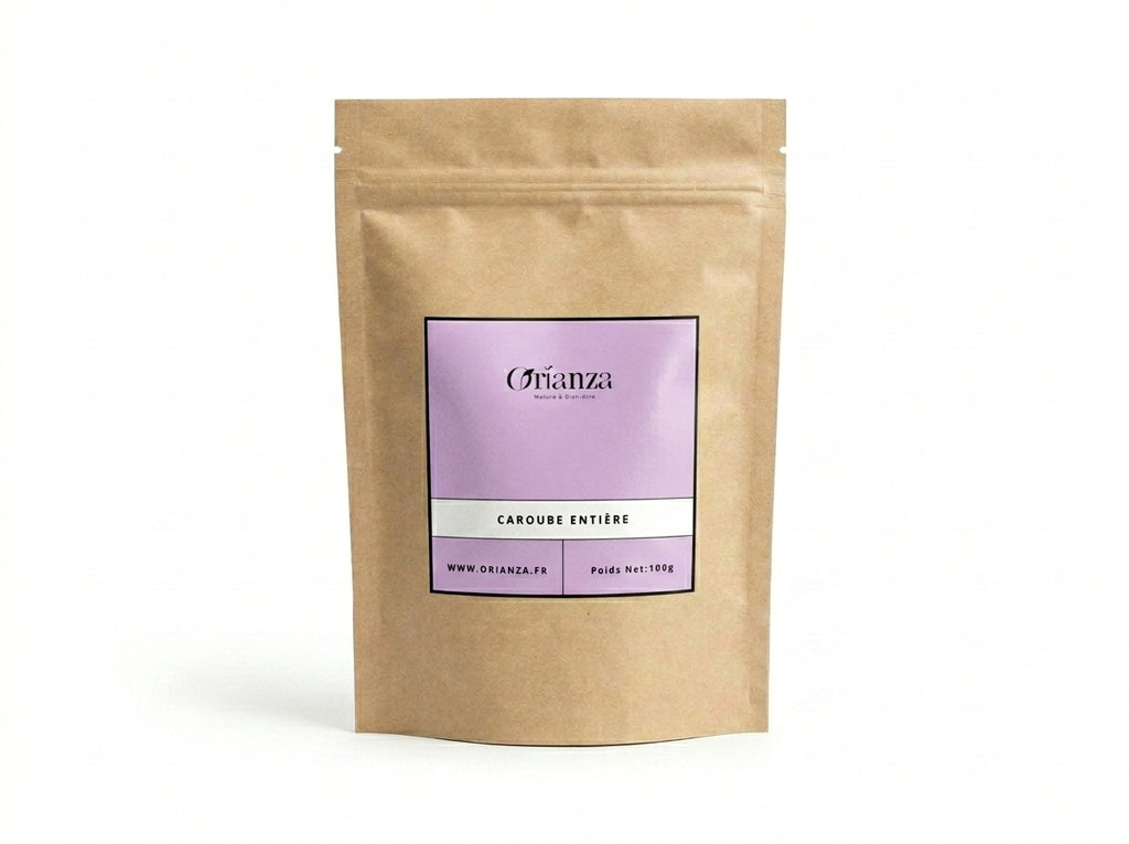 Sachet d'apothicaire en kraft de Gousses de Caroube Entières Orianza Selection, Kharroub pur pour digestion et transit.