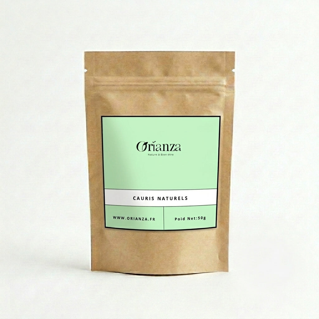 Sachet d'apothicaire en kraft de Cauris Naturels Entiers Orianza Selection, Hab El Ouadaa brut pour masque visage anti-taches.
