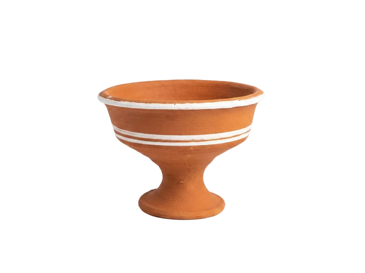 Encensoir en argile cuite artisanale Orianza Selection, porte-encens minimaliste en terre cuite marocaine.