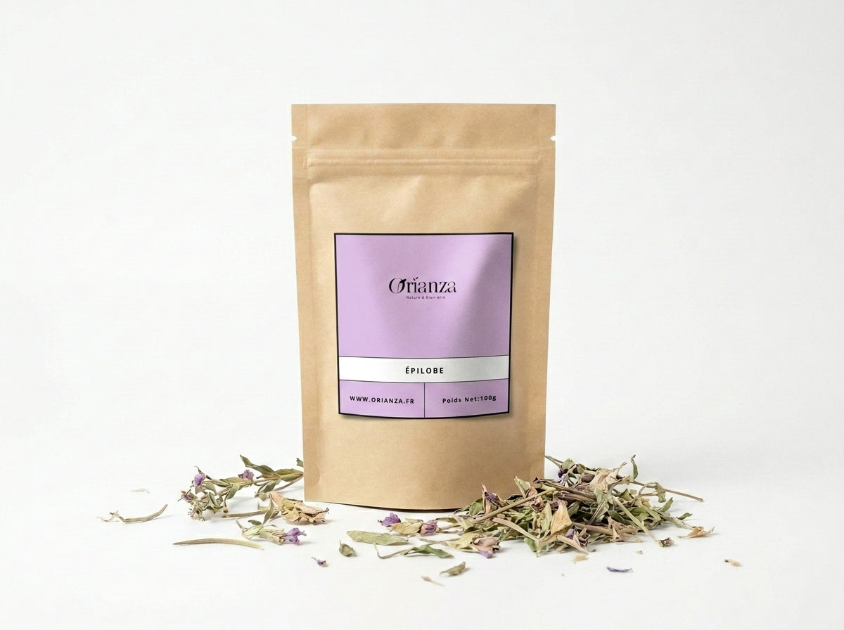 Sachet kraft herboriste d'Épilobe à Petites Fleurs Orianza Selection, plante séchée pour le confort urinaire masculin.