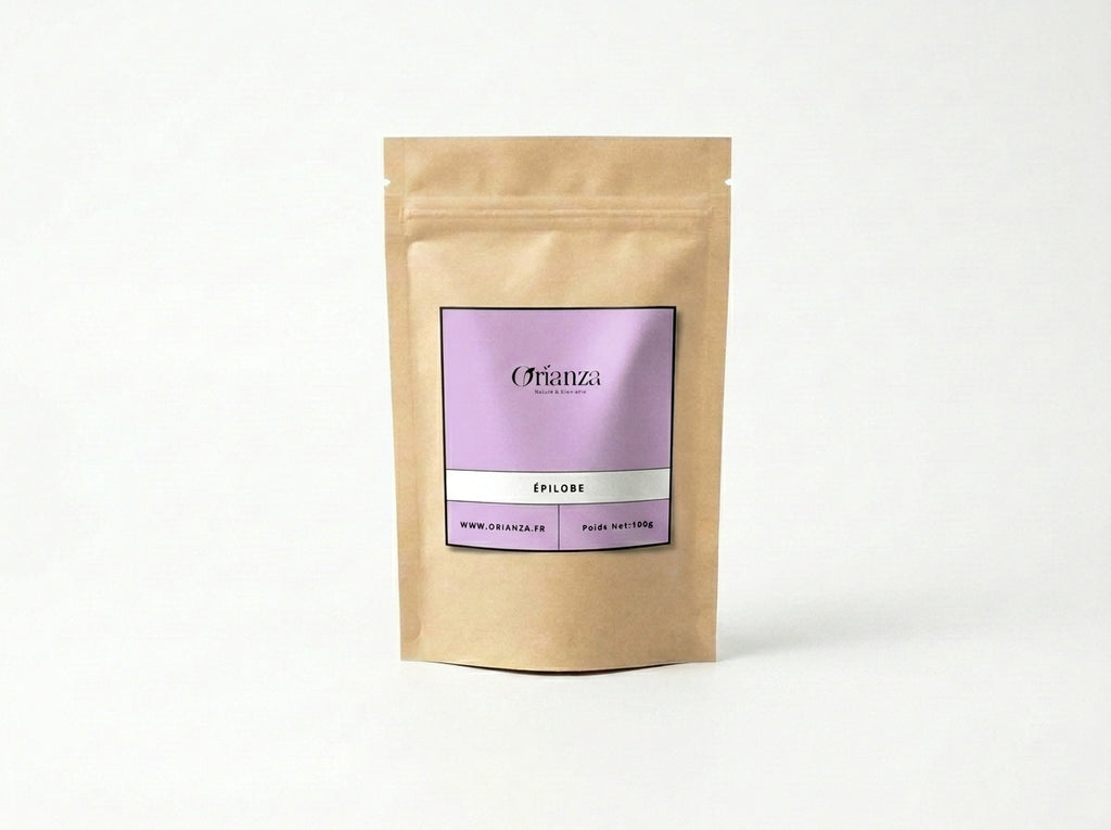 Sachet kraft herboriste d'Épilobe à Petites Fleurs Orianza Selection, plante séchée pour le confort urinaire masculin.