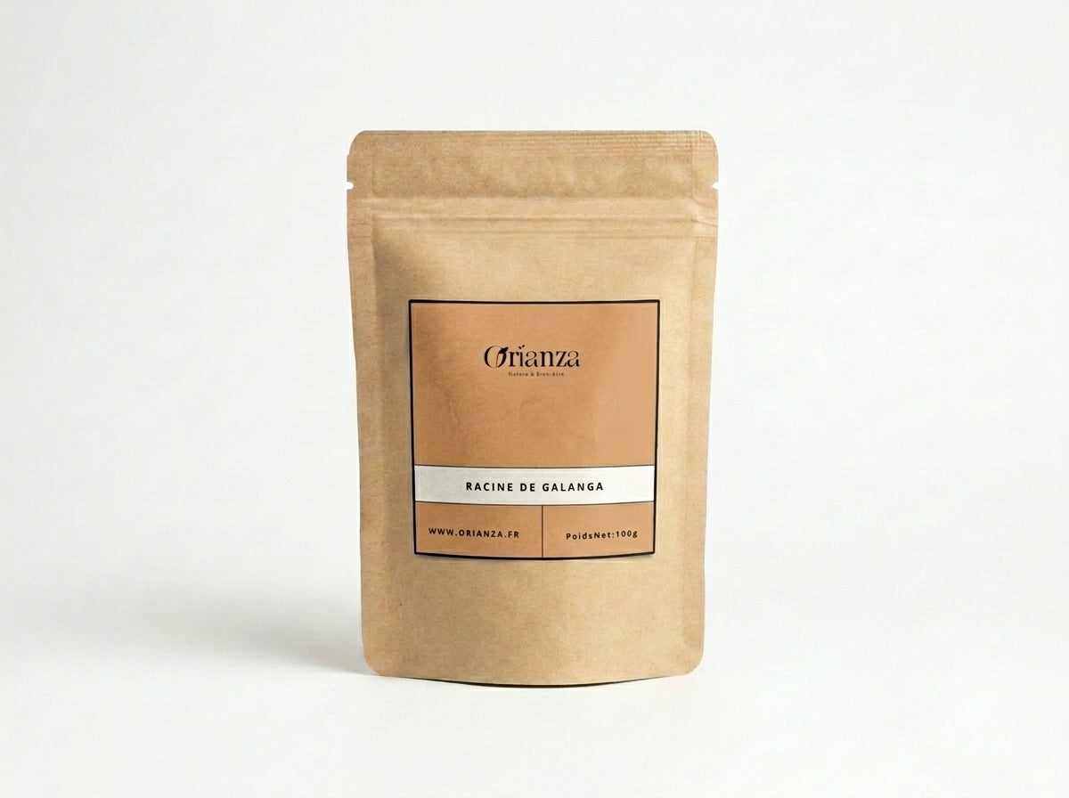 Sachet d'apothicaire en kraft de Racine de Galanga Entière Orianza Selection, Khoulanjen brut pour vitalité.