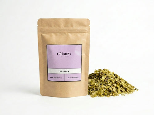 Sachet d'apothicaire en kraft de Cônes de Houblon Séchés Orianza Selection, tisane pure sommeil et ménopause.