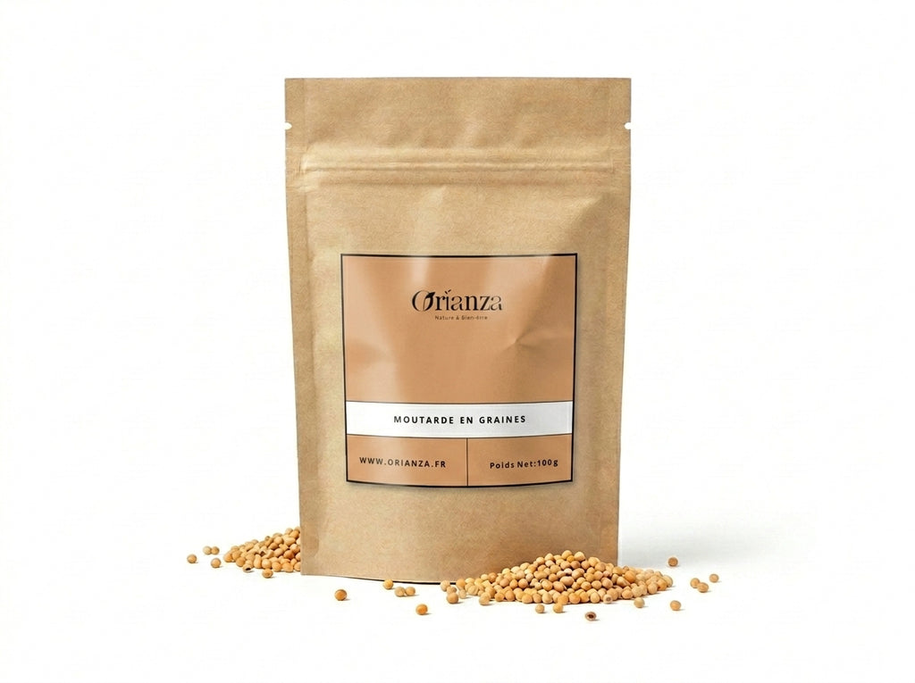 Sachet kraft de Moutarde en Graines Orianza Selection, épice entière pure pour pickels et marinades.
