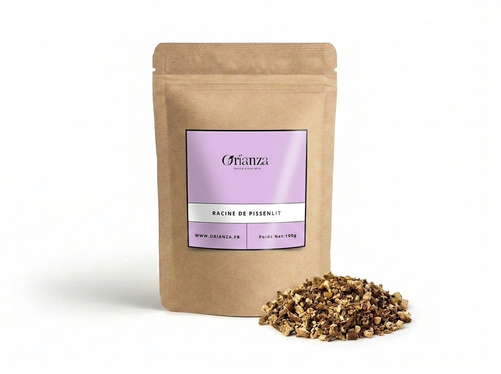 Sachet d'apothicaire en kraft de Racine de Pissenlit Coupée Orianza Selection, plantes pures pour décoction détox foie.