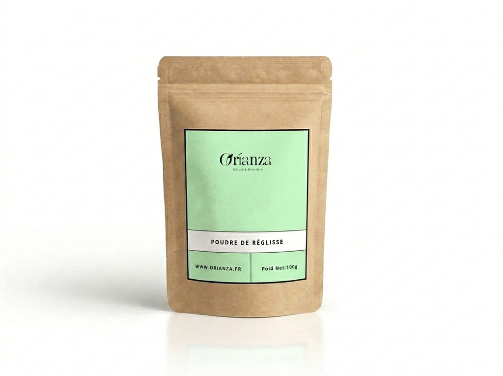 Sachet d'apothicaire en kraft de Poudre de Réglisse Orianza Selection, Erk Sous pur pour soin anti-taches.