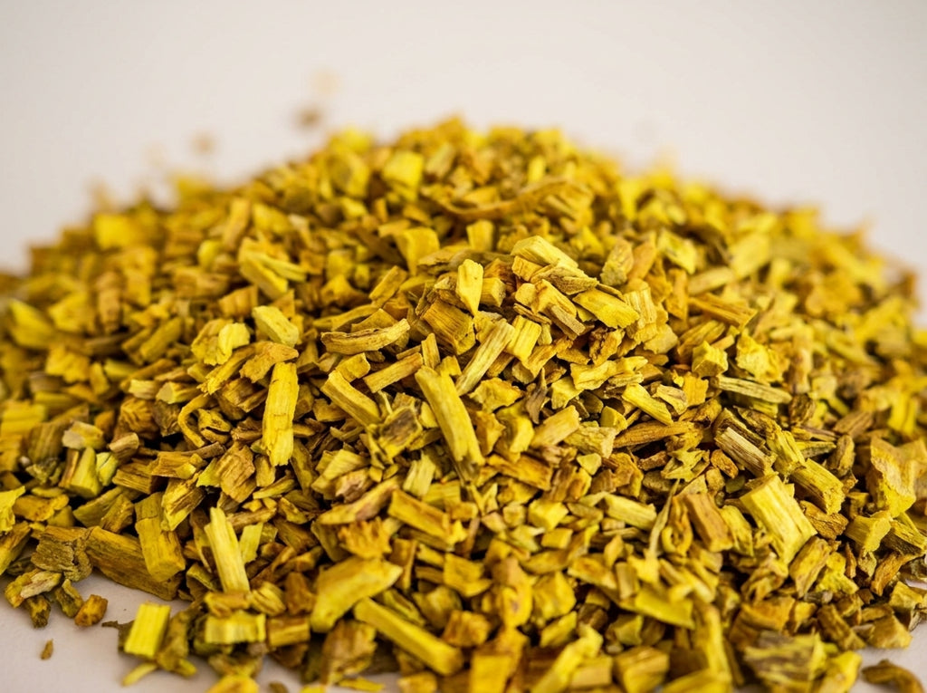 Gros plan macro détaillé sur les nuances vibrantes et la texture imprégnée des racines de Serghina colorée d'Orianza.