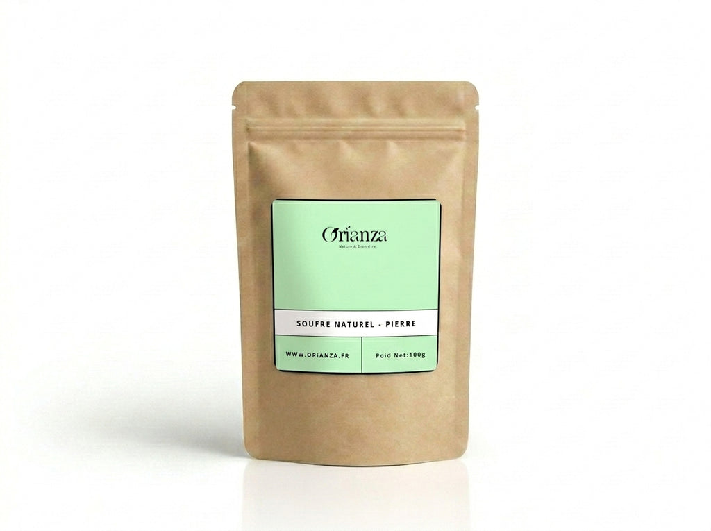 Sachet d'apothicaire en kraft de Soufre Naturel en Pierre Orianza Selection, Kibrit brut pour soin de l'acné.
