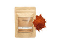 Sachet kraft d'Épices Tandoori Orianza Selection, poudre rouge flamboyante de mélange traditionnel indien.