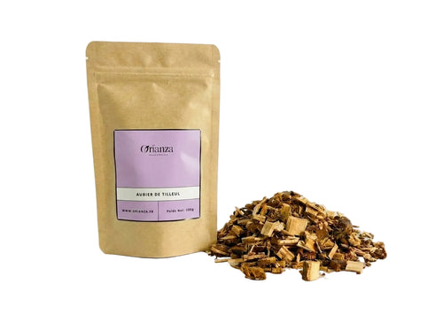 Sachet d'apothicaire en kraft d'Aubier de Tilleul Sauvage Orianza Selection, bâtonnets de bois pour décoction détox.