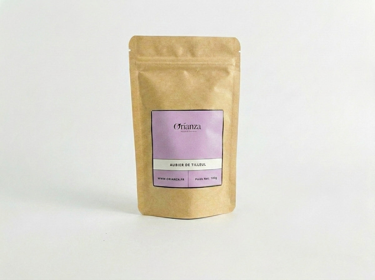 Sachet d'apothicaire en kraft d'Aubier de Tilleul Sauvage Orianza Selection, bâtonnets de bois pour décoction détox.