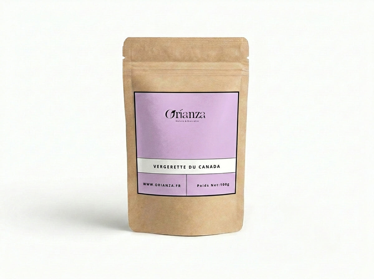 Sachet d'apothicaire en kraft de Vergerette du Canada Orianza Selection, plantes médicinales pures pour les articulations.