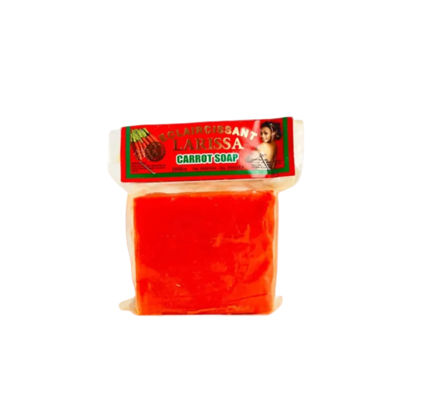 Savon a la carotte Larissa Orianza 225g format economique soin unifiant et eclat du teint